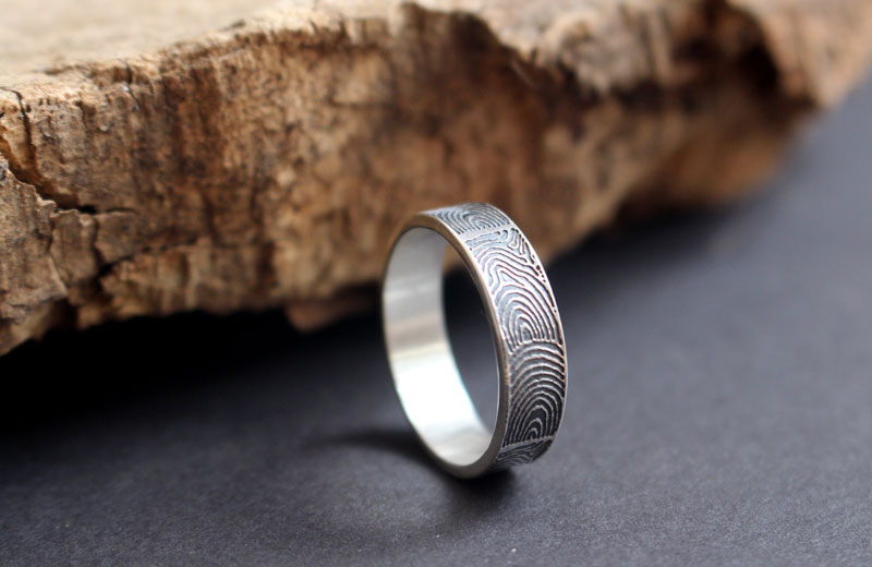 The imprint of the past, neolithic gavrinis cairn ring in silver