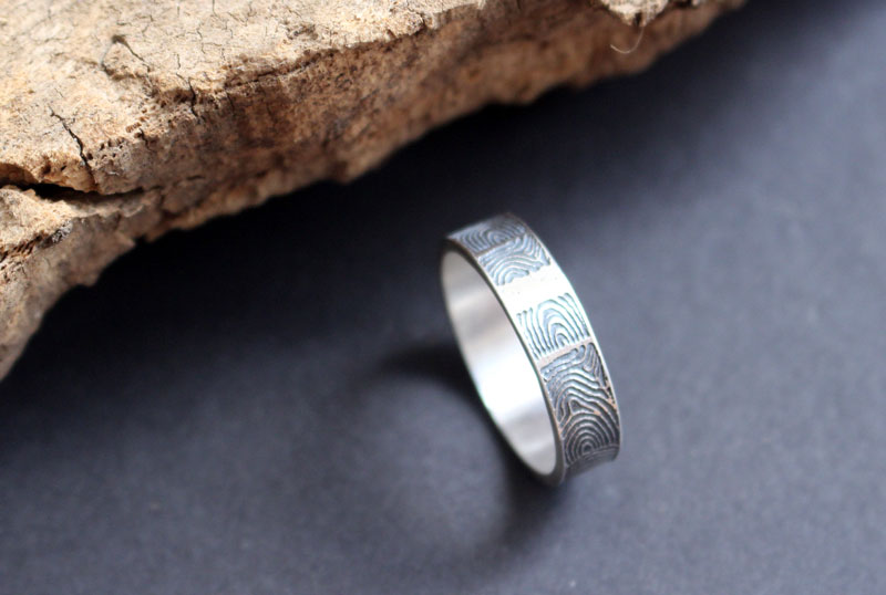 The imprint of the past, neolithic gavrinis cairn ring in silver