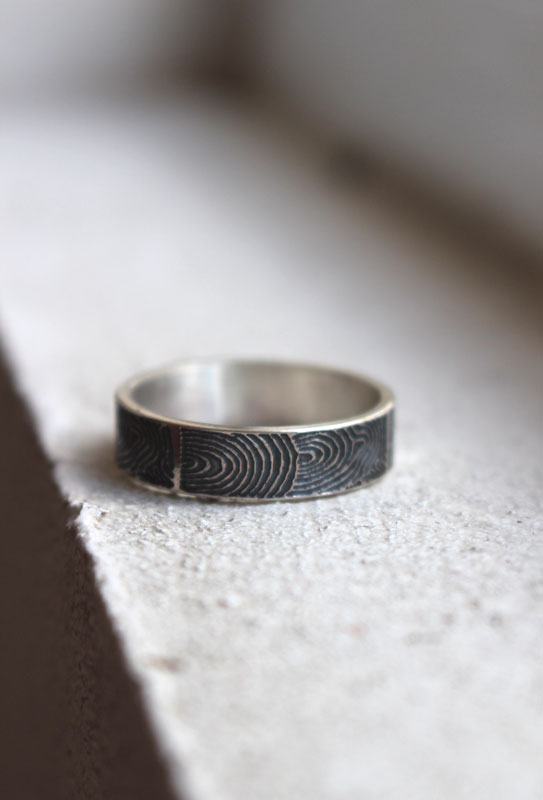 The imprint of the past, neolithic gavrinis cairn ring in silver