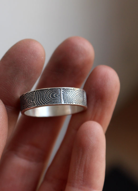 The imprint of the past, neolithic gavrinis cairn ring in silver