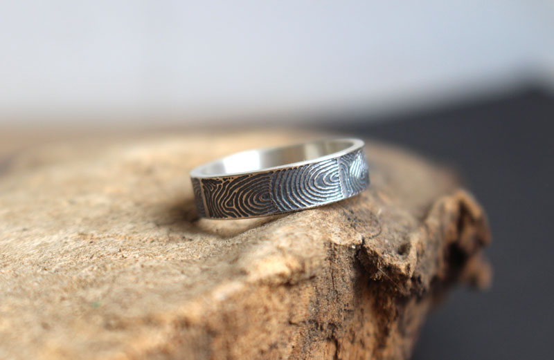 The imprint of the past, neolithic gavrinis cairn ring in silver