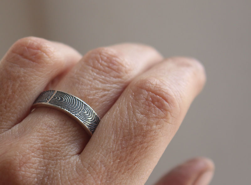 The imprint of the past, neolithic gavrinis cairn ring in silver