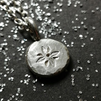 The soul is a delicate flower, botanical necklace in sterling silver