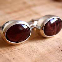 Tiger eye, animal instinct cufflinks in silver and tiger eye