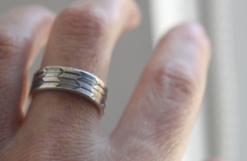 Yagasuri, Japanese arrow ring in silver