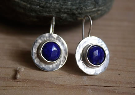 Custom earrings with lapis lazuli