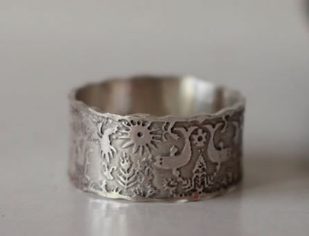 Custom order for a ring in the Otomi style of Mexico